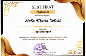 Kegiatan Pemilihan Mahasiswa Berprestasi (PILMAPRES) 2023 Fakultas Perikanan dan Ilmu Kelautan Universitas Pattimura